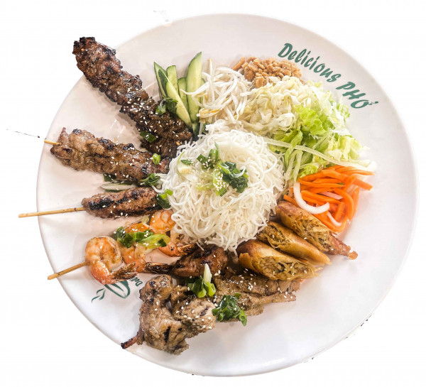 61. Pork, Beef, Chicken, Prawns, Pork Patties & Spring Roll