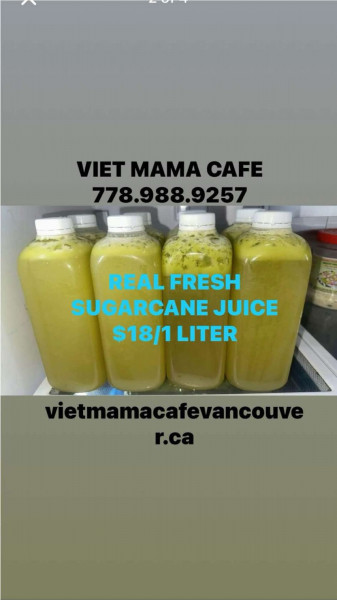DB11.Nước Mía Tươi Nguyên Chất (1 Lít)-用金桔壓嘅蔗汁(1 liter)-Real Sugarcane Juice (32 Oz)