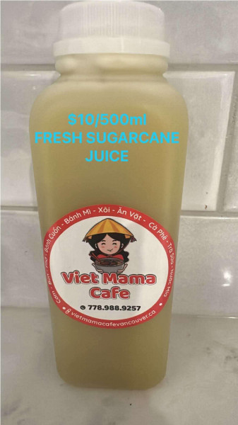 DB10.Real Sugarcane Juice (500ml)-用金桔壓嘅蔗汁(500ml)-Nước Mía Tươi Nguyên Chất(500ml)