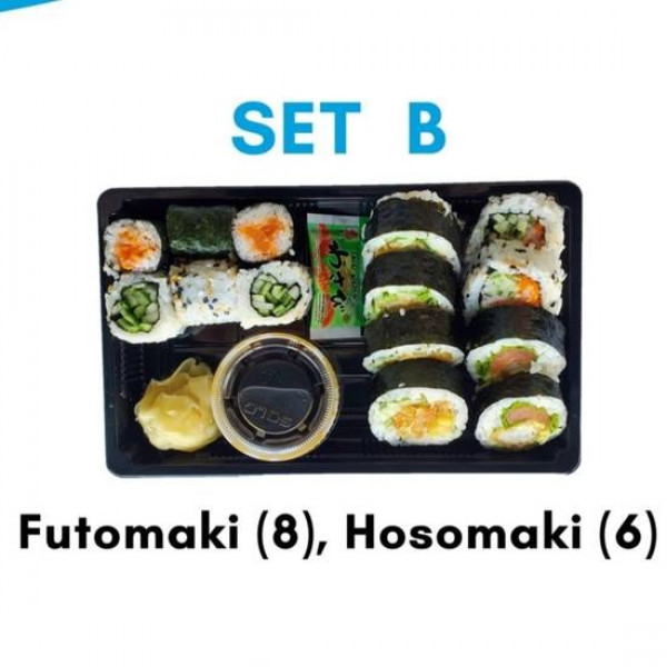 B) FUTOMAKI (10 mcx), HOSOMAKI (6 mcx), Total: 16 mcx