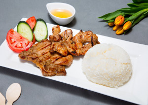 413. Grilled Pork & Chicken on Rice