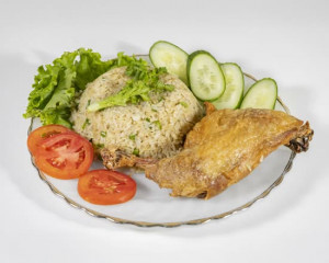 Crispy Fried Chicken with Rice / Cơm Gà Xối Mở