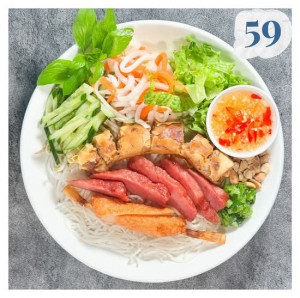 59. BÚN CHẢ GIÒ, NEM NƯỚNG, CHẠO TÔM