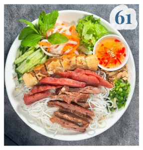 61. BÚN THỊT NƯỜNG NEM NƯỚNG CHẢ GIÒ
