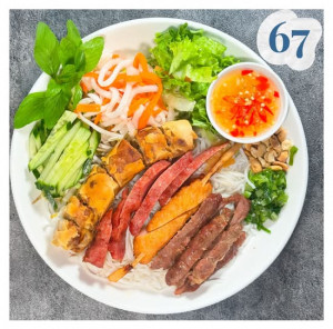 67. BÚN CHẠO TÔM NEM NƯỚNG THỊT NƯỚNG CHẢ GIÒ