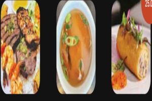 Crevettes, Poulet & Boeuf grillé + Mini soupe + Rouleaux impériaux