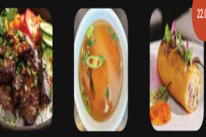 Boeuf grillé + Mass soupe + Rouleaux impériaux