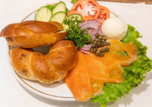 Smoked Salmon, Cream Cheese and Cappers Platter