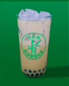 Thé au lait pêche et tapioca et grass jelly