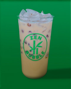 Thé au lait mango et boba et jelly