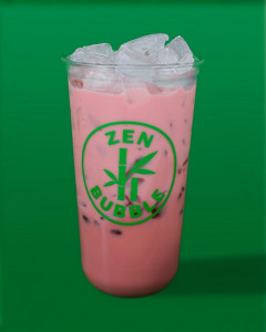 Thé au lait frais et boba et grass jelly