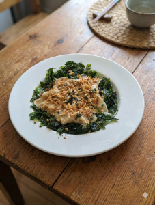 15. Dumplings bouillis, sauce aux arachides