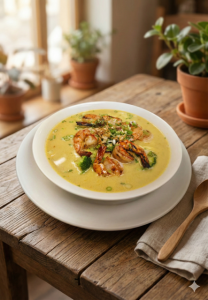 6. Soupe aigre épicée aux Crevettes avec lait coco (vermicel)