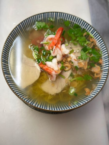 54. Egg Noodles With Pork And Shrimp