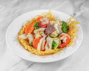 57. Special Stir Fried Egg Noodle ( Chicken Beef Shrimp And Squid )