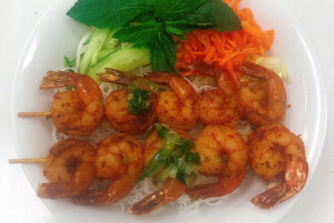 404. Bún tôm nướng saté (cộng với 1 món dưới) (5pcs)