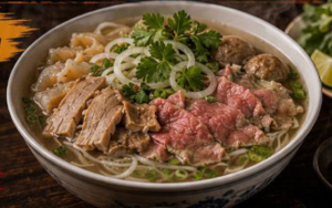 PHỞ TÁI, NẠM, GẦU, BÒ VIÊN, GÂN, LÁ SÁCH |BEEF PHO - COMBINATION