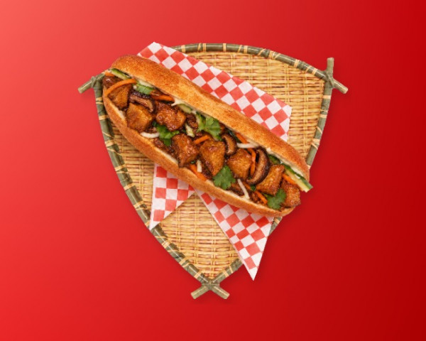 Banh mi tofu et champignons